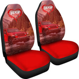 Amazing Red Jeep Girl Car Seat Covers 211703 - YourCarButBetter