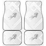 Amazing Shine Silver Horse Mustang Custom Metallic Style Printed Car Floor Mats 211407 - YourCarButBetter