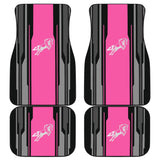 Amazing Silver Pink Horse Mustang Custom Metallic Style Printed Car Floor Mats 211901 - YourCarButBetter