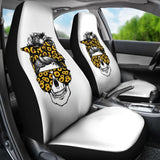 Amazing Skulls With Glasses And Bandana Sunflower Car Seat Covers 212101 - YourCarButBetter