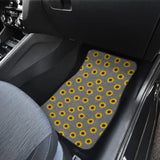 Amazing Sunflower Pattern Gray Burlap Background Car Floor Mats 211406 - YourCarButBetter