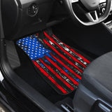 Amazing Thin Red Line American Flag Car Floor Mats 212703 - YourCarButBetter
