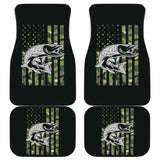 Amazing Trout Fish Custom Green American Flag Car Floor Mats 211803 - YourCarButBetter