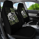 Amazing Trout Fish Custom Green American Flag Car Seat Covers 211803 - YourCarButBetter