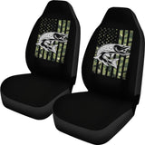 Amazing Trout Fish Custom Green American Flag Car Seat Covers 211803 - YourCarButBetter