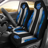 Amazing Volvo Blue Black Themed Printed Car Seat Covers 210901 - YourCarButBetter