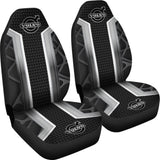 Amazing Volvo Silver Black Themed Printed Car Seat Covers 210901 - YourCarButBetter