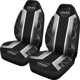 Amazing Volvo Silver Black Themed Printed Car Seat Covers 210901 - YourCarButBetter