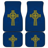 Amazing Yellow Celtic Cross Car Floor Mats 210301 - YourCarButBetter