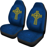Amazing Yellow Celtic Cross Car Seat Covers 210301 - YourCarButBetter