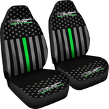 American Flag Car Seat Covers With Thin Green Line Mix GMC 212601 - YourCarButBetter