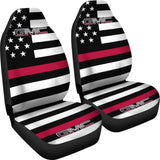 American Flag Car Seat Covers With Thin Red Line Mix GMC 212601 - YourCarButBetter
