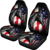 American Flag Horse Gift Who Loves Horse Car Seat Covers 210506 - YourCarButBetter