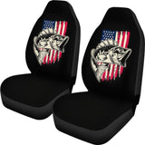 American Flag Largemouth Bass Fishing Car Seat Covers 210906 - YourCarButBetter