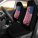 American Flag On Black Car Seat Covers 211005 - YourCarButBetter