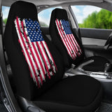 American Flag On Black Car Seat Covers 211005 - YourCarButBetter
