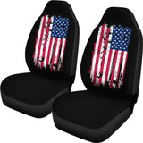 American Flag On Black Car Seat Covers 211005 - YourCarButBetter