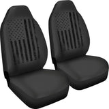American Flag Patriotic on Black Design Car Seat Covers 212304 - YourCarButBetter
