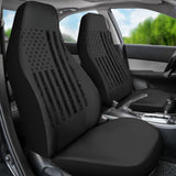 American Flag Patriotic on Black Design Car Seat Covers 212304 - YourCarButBetter