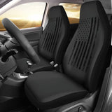 American Flag Patriotic on Black Design Car Seat Covers 212304 - YourCarButBetter