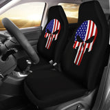 American Flag Punisher Black Car Seat Covers 213003 - YourCarButBetter