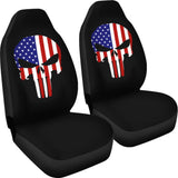 American Flag Punisher Black Car Seat Covers 213003 - YourCarButBetter
