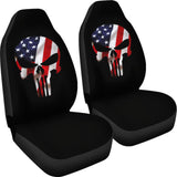 American Flag Punisher Skull Car Seat Covers 213003 - YourCarButBetter