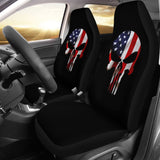 American Flag Punisher Skull Car Seat Covers 213003 - YourCarButBetter