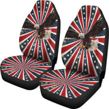 American Flag Red White And Blue With Eagle Car Seat Covers 103131 - YourCarButBetter