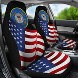 American Flag Waving US Coast Guard Car Seat Covers 210701 - YourCarButBetter