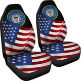 American Flag Waving US Coast Guard Car Seat Covers 210701 - YourCarButBetter