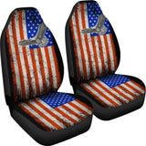 American Flag With Eagle Red White And Blue Car Seat Cover 103131 - YourCarButBetter