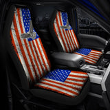 American Flag With Eagle Red White And Blue Car Seat Cover 103131 - YourCarButBetter