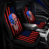 American Flag With Skull Car Seat Covers 103131 - YourCarButBetter