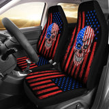 American Flag With Skull Car Seat Covers 103131 - YourCarButBetter