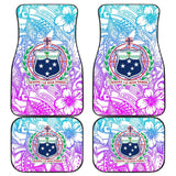 American Samoa Car Floor Mats Coat Of Arms Polynesian With Hibiscus 211904 - YourCarButBetter