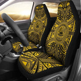 American Samoa Car Seat Cover - American Samoa Coat Of Arms Polynesian Gold Black 105905 - YourCarButBetter