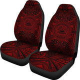 American Samoa Car Seat Cover - American Samoa Coat Of Arms Polynesian Red Black 093223 - YourCarButBetter