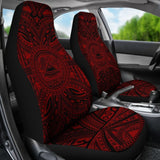 American Samoa Car Seat Cover - American Samoa Coat Of Arms Polynesian Red Black 093223 - YourCarButBetter