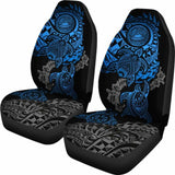 American Samoa Car Seat Covers - American Samoa Seal Blue Turtle Gray Hibiscus Flowing - Amazing 091114 - YourCarButBetter