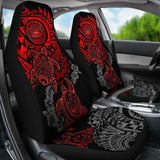 American Samoa Car Seat Covers - American Samoa Seal Red Turtle Gray Hibiscus Flowing - Amazing 091114 - YourCarButBetter