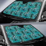Anchor Nautical Green Background Car Auto Sun Shades 460402 - YourCarButBetter