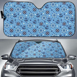 Anchors Rudder Compass Star Nautical Pattern Car Auto Sun Shades 550317 - YourCarButBetter