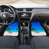 Beautiful Beach Car Floor Mats With Chairs And Palm Tree 211305 - YourCarButBetter