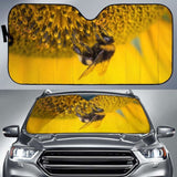 Bee Sunflower Bee Pollen 4K Car Sun Shade 172609 - YourCarButBetter