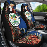 Belize Car Seat Covers - Belize National Flag With Toucan And Black Orchid - 19 221205 - YourCarButBetter