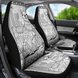 Black And White Llama And Cactus Under Sunshine Car Seat Covers 212403 - YourCarButBetter