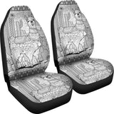 Black And White Llama And Cactus Under Sunshine Car Seat Covers 212403 - YourCarButBetter