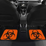 Black Biohazard Sign Orange Background Car Floor Mats 211204 - YourCarButBetter