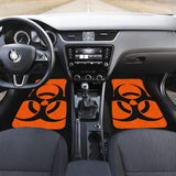 Black Biohazard Sign Orange Background Car Floor Mats 211204 - YourCarButBetter